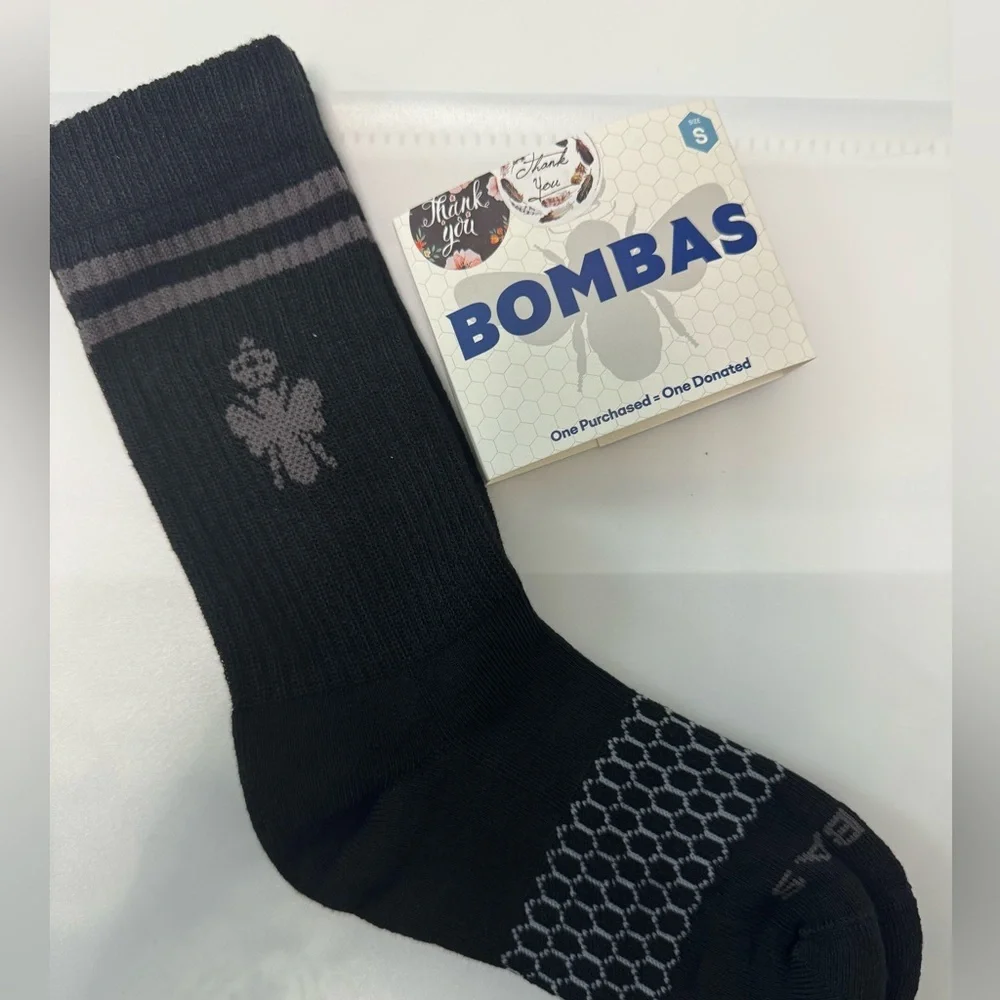 Bombas Set of 6 Black Mid- Calf Casual Socks
